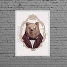 Quadro Vintage Senhor Urso 24x18cm