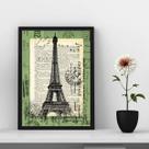 Quadro Vintage Torre Eiffel - Selo Antigo 24x18cm Quadro Vintage Torre Eiffel - Selo Antigo 24x18cm