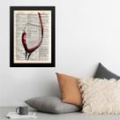 Quadro Vintage Vinho - Taça 24x18cm - com vidro