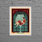 Quadro Vintage Wine O Clock 45x34cm