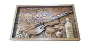 Quadro Violino entalhado em madeira