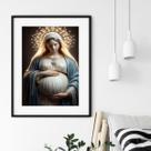 Quadro Virgem Maria Grávida - 60x48 Cm 24x18cm - com vidro