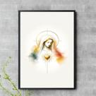 Quadro Virgem Maria Minimalista 33x24cm - com vidro Quadro Virgem Maria Minimalista 33x24cm - com vidro
