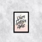 Quadro Viva, Sorria, Ame 33x24cm - com vidro
