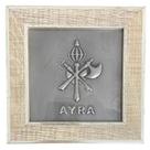 Quadro Xangô Ayra Orixá Madeira Carvalho e Metal 13 x13 cm Quadro Xangô Ayra Orixá Madeira Carvalho e Metal 13 x13 cm