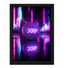 Quadro XRP Gamer Criptomoedas Neon Decoração Trader A4