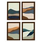 Quadros Abstratos Paisagens Quentes Mold Marrom 33x43 Kit 4u