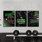 Quadros Academia Musculação Treino Motivação 3 Peças 28x40cm