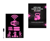 Quadros Academia Wifi Guarde Os Pesos Rosa 2 Peças 28x40cm Quadros Academia Wifi Guarde Os Pesos Rosa 2 Peças 28x40cm