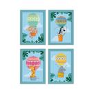 Quadros Balões Safari Moldura Azul 22x32cm Kit 4un Quadros Balões Safari Moldura Azul 22x32cm Kit 4un