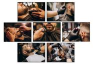 Quadros Barbeiro Decoração Barbearia Corte Masculino 7 Peças