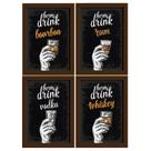 Quadros Bebidas Born Drinks Moldura Marrom 33x43cm 4un