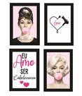 Quadros Cabeleireira Salão Beleza Decoração Kit 4 Peças Quadros Cabeleireira Salão Beleza Decoração Kit 4 Peças