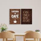 Quadros Cantinho Café Grãos Decoração Kit 2 Peças 20x28cm Quadros Cantinho Café Grãos Decoração Kit 2 Peças 20x28cm