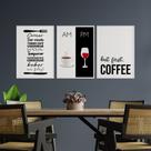 Quadros Cantinho Café Taça Vinho Decoração 3 Peças 20x28cm Quadros Cantinho Café Taça Vinho Decoração 3 Peças 20x28cm