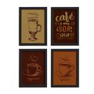 Quadros Cantinho do Café Moldura Preta 22x32cm Kit 4un