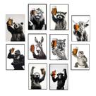 Quadros Cerveja Animais Bebendo Bar Boteco Decoração 21x15cm