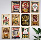 Quadros Cerveja Chopp Bebidas Vintage Bar 10 Peças 21x15cm