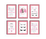 Quadros Cílios Lash Design Mármore Rosa Kit 6 Peças 20x28cm Quadros Cílios Lash Design Mármore Rosa Kit 6 Peças 20x28cm