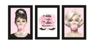 Quadros Cílios Lash Design Salão Diva Kit 3 Peças 20x28cm Quadros Cílios Lash Design Salão Diva Kit 3 Peças 20x28cm
