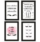Quadros Cílios Lash Design Salão Frases Kit 4 Peças 20x28cm Quadros Cílios Lash Design Salão Frases Kit 4 Peças 20x28cm