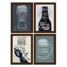 Quadros com Frase Boteco 22x32cm Moldura Marrom Kit 4un Quadros com Frase Boteco 22x32cm Moldura Marrom Kit 4un