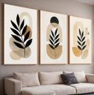 Quadros com Moldura e Acrilico Cristal Folhas Curvas Kit 3 Quadros para Sala, Quarto ou Escritório Quadros com Moldura e Acrilico Cristal Folhas Curvas Kit 3 Quadros para Sala, Quarto ou Escritório