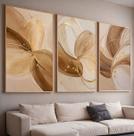 Quadros com Moldura e Acrilico Cristal Vidro Tons Marrom e Areia Kit 3 Quadros para Sala, Quarto ou Escritório