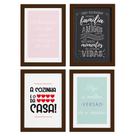 Quadros Cozinha Variada Moldura Marrom 22x32cm 4un