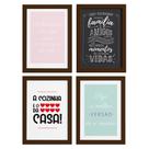 Quadros Cozinha Variada Moldura Marrom 22x32cm 4un