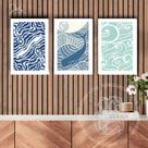 Quadros de Mar e Baleia - 3 Placas Decorativas