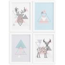 Quadros Decoração Minimalista Alce Moldura Branca 22x32cm