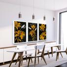 Quadros Decorativo Flores Textura Tendência Grande 3 pçs
