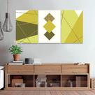 Quadros Decorativos 120x60 Abstrato Geométrico Amarelo Sala
