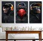 Quadros Decorativos 3 Macaco Gangue Dos Macacos 3 Peças