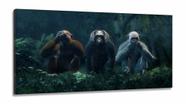 Quadros Decorativos 3 Macacos Sabios em Tecido Canvas 130x60