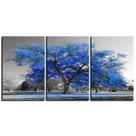 Quadros decorativos 3 peças arvore azul turquesa cerejeira Quadros decorativos 3 peças arvore azul turquesa cerejeira