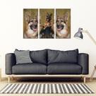 Quadros Decorativos 3 Peças Cão Pastor Alemão
