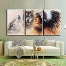 Quadros Decorativos 3 Peças Lobos Indio