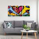 Quadros Decorativos 3 Peças Romero Brito Coração Quadros Decorativos 3 Peças Romero Brito Coração