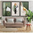 Quadros Decorativos Abstrato Geométrico Gold Green Sala 3 Pç Quadros Decorativos Abstrato Geométrico Gold Green Sala 3 Pç