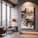 Quadros Decorativos Abstrato Urbano 130x90 Moderno Luxo Sala Quarto Escritório