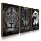 Quadros Decorativos Animais Motivacionais Dourados