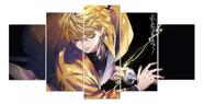 quadros decorativos Anime Demon Slayer Agatsuma Zenitsu Respiraç Trovão"