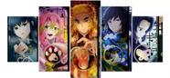 quadros decorativos Anime Demon Slayer Personagens Cinco Hashiras"
