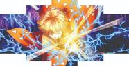 Quadros Decorativos Anime Demon Slayer Zenitsu Respiração Trovão"
