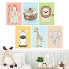 Quadros Decorativos Arca de Noé Kit 6 peças 20x30cm Quarto Decoração Criança Quadros Decorativos Arca de Noé Kit 6 peças 20x30cm Quarto Decoração Criança