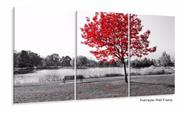 Quadros Decorativos Arvore Vermelho Botanico Sala 120x60 3 peças Quadros Decorativos Arvore Vermelho Botanico Sala 120x60 3 peças