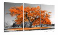 Quadros Decorativos Arvore Vida Laranja Sala Quarto 120x60 3 peças Quadros Decorativos Arvore Vida Laranja Sala Quarto 120x60 3 peças