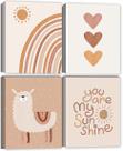 Quadros Decorativos Boho Rainbow Quzenu - Decoração de Berçário para Meninas